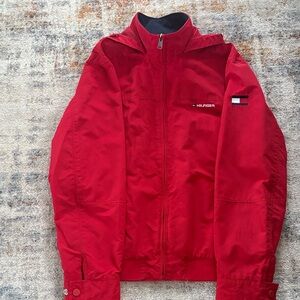 Tommy Hilfiger Men's Red Windbreaker Jacket